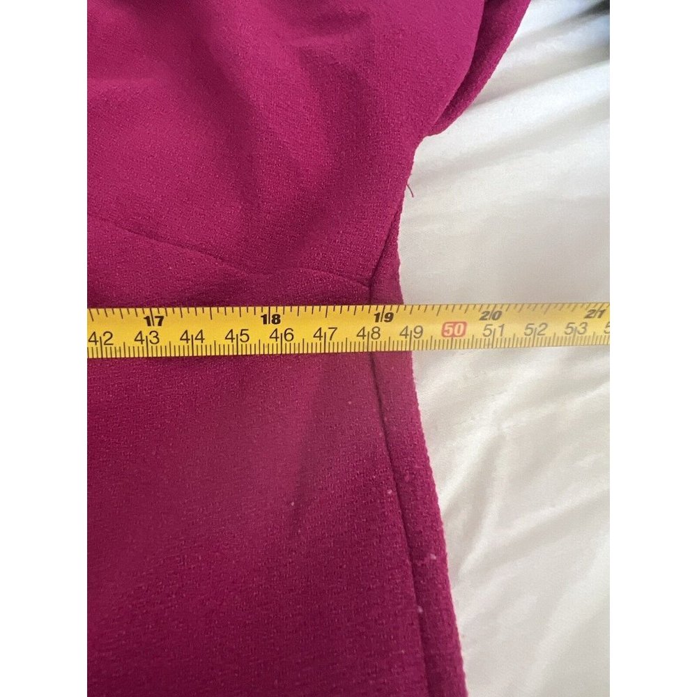 A New Day fuschia  Pink v neck cuffed sleeve Midi Sheath Dress size Medium - Picture 7 of 9